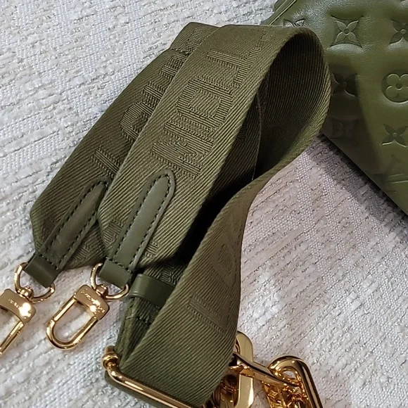 Louis Vuitton Coussin GM Olive Green Designer Embossed Shoulder Bag - Picture 11 of 16